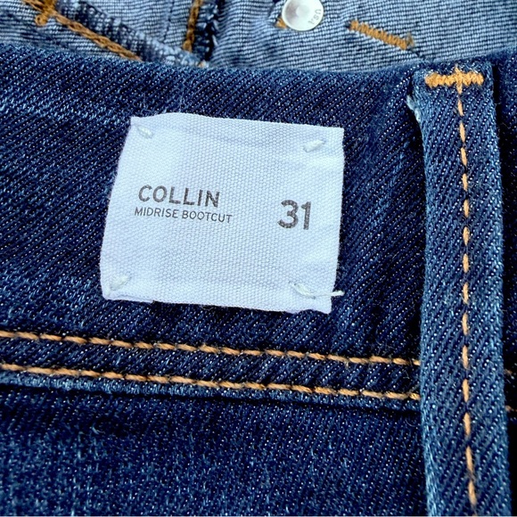 Hudson Jeans Womens Size 31 Collin Mid rise Bootcut Dark Blue Flap Pockets - Picture 6 of 8